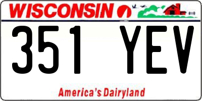 WI license plate 351YEV