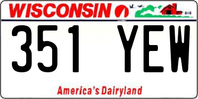 WI license plate 351YEW