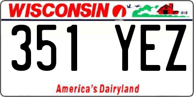 WI license plate 351YEZ