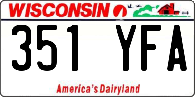 WI license plate 351YFA