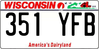 WI license plate 351YFB