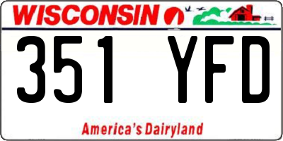 WI license plate 351YFD