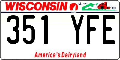 WI license plate 351YFE