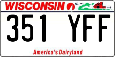 WI license plate 351YFF