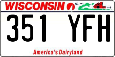 WI license plate 351YFH