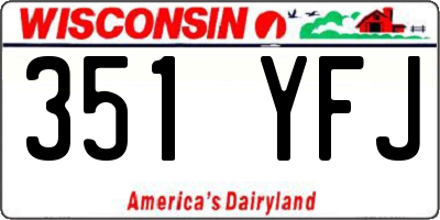 WI license plate 351YFJ