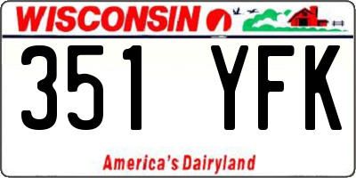 WI license plate 351YFK