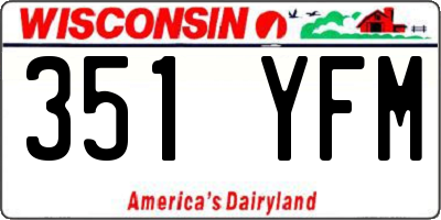 WI license plate 351YFM