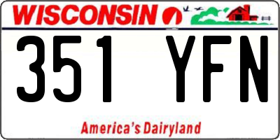 WI license plate 351YFN