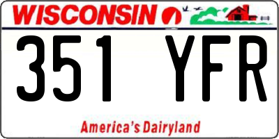 WI license plate 351YFR
