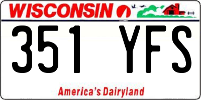 WI license plate 351YFS