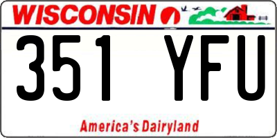 WI license plate 351YFU