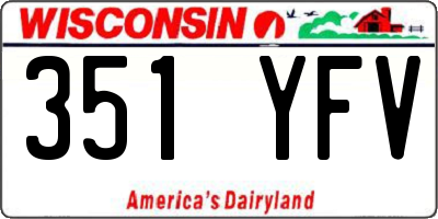WI license plate 351YFV
