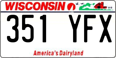 WI license plate 351YFX