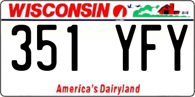 WI license plate 351YFY