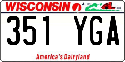 WI license plate 351YGA