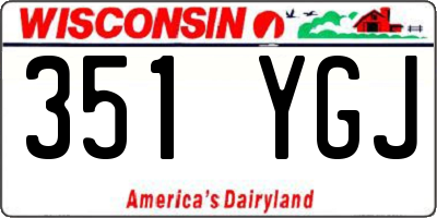 WI license plate 351YGJ