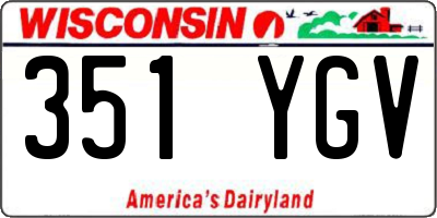 WI license plate 351YGV