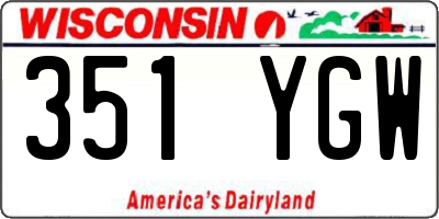 WI license plate 351YGW