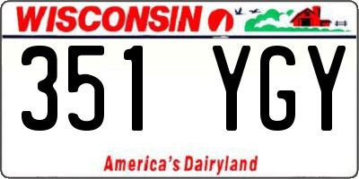 WI license plate 351YGY
