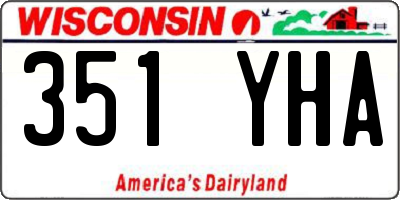 WI license plate 351YHA