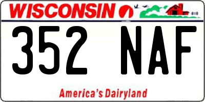 WI license plate 352NAF