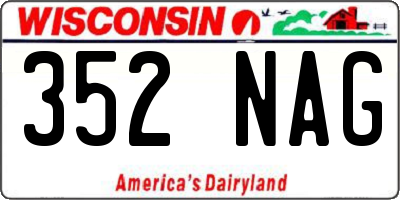 WI license plate 352NAG