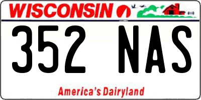 WI license plate 352NAS