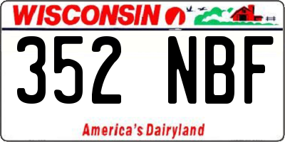 WI license plate 352NBF