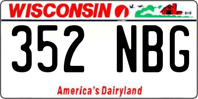 WI license plate 352NBG