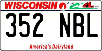 WI license plate 352NBL