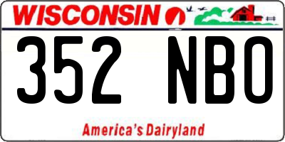 WI license plate 352NBO