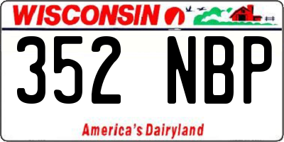 WI license plate 352NBP