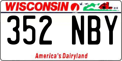 WI license plate 352NBY