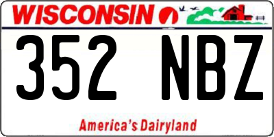 WI license plate 352NBZ