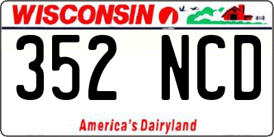 WI license plate 352NCD