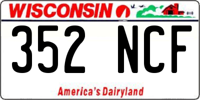 WI license plate 352NCF