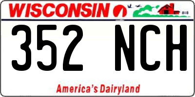 WI license plate 352NCH