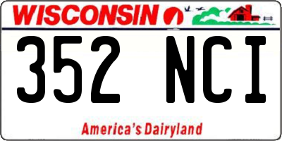 WI license plate 352NCI