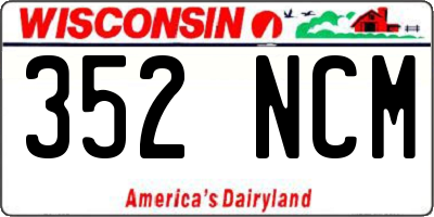 WI license plate 352NCM