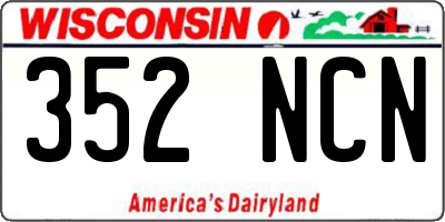 WI license plate 352NCN