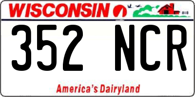 WI license plate 352NCR