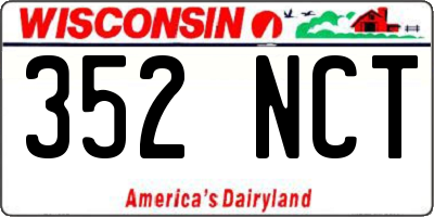 WI license plate 352NCT