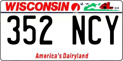 WI license plate 352NCY