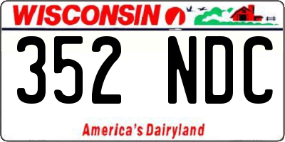 WI license plate 352NDC