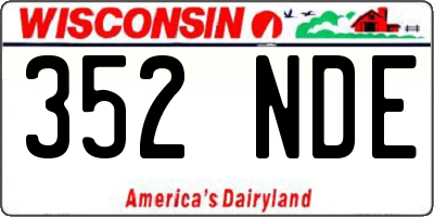 WI license plate 352NDE