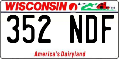 WI license plate 352NDF