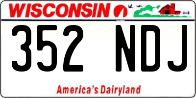 WI license plate 352NDJ