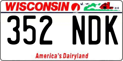 WI license plate 352NDK