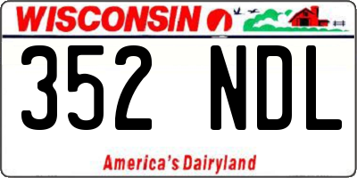 WI license plate 352NDL